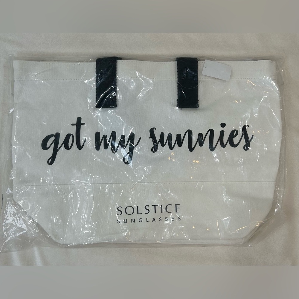 Solstice Sunglasses Canvas Tote Bag, NIB